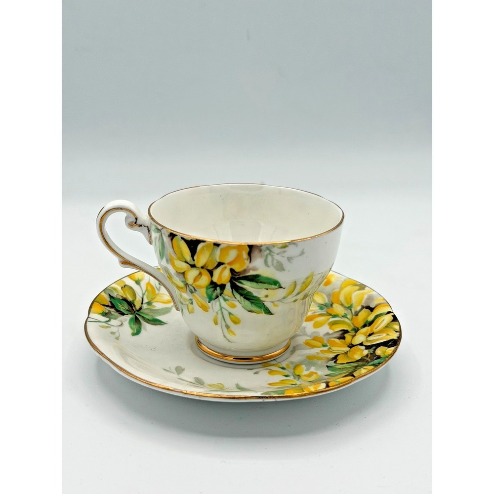Royal Standard Laburnum Bone China‎ Tea Cup & Saucer England Yellow Floral